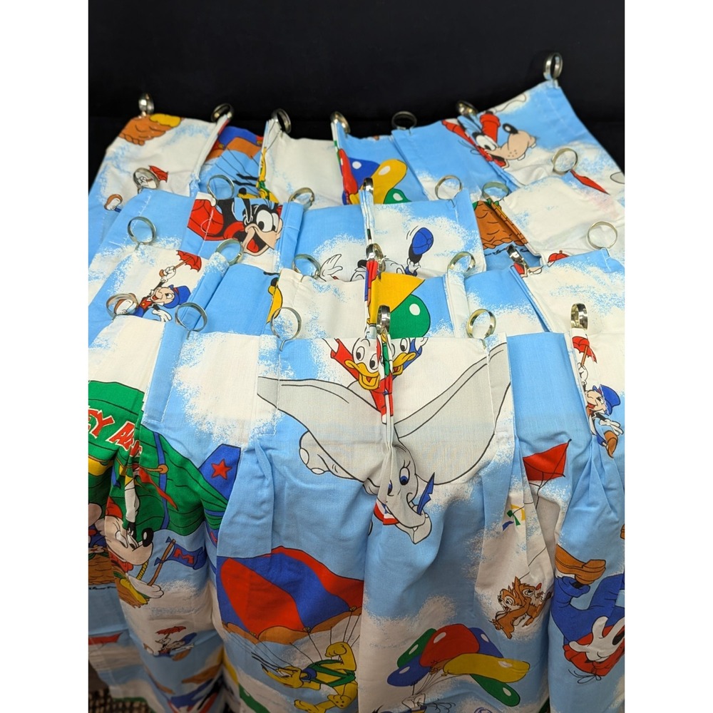 VTG 80's Disney Mickey Mouse 2 Sets Twin Sheets Pillowcase Curtains w/ Vallance - Picture 3 of 8